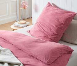 Tchibo Kétoldalas téli dzsörzé ágynemű, rózsaszín, kétszemélyes 1 rózsaszín oldal nyomott mintával, 1 rózsaszín oldal