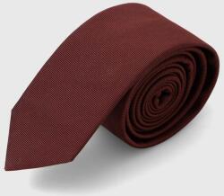 Hugo selyen nyakkendő fehér - burgundia Univerzális méret
