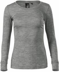 MALFINI Női hosszú ujjú póló Merino Rise LS - Sötétszürke melírozott | 2XL (1601217)