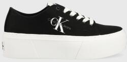 Calvin Klein sportcipő FLATFORM+ CUPSOLE LOW TXT fekete, női, YW0YW01033 - fekete Női 41