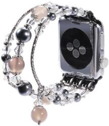 Utángyártott Apple Watch szíj 38/ 40/ 41 mm karkötő formájú fém díszekkel ezüst-lila (OS-0179)