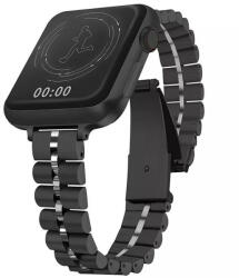 Alphajack Apple Watch szíj 42/ 44/ 45/ 46 /49 mm fém női - fekete (OS-0365)