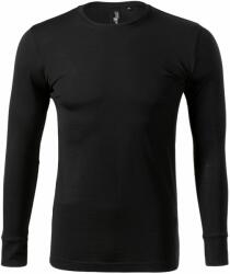 MALFINI Férfi hosszú ujjú Merino Rise LS póló - Fekete | 3XL (1590118)