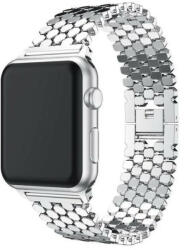 Utángyártott Apple Watch szíj 38/ 40/ 41 mm, rozsdamentes acél méhsejt - ezüst (OS-0338)