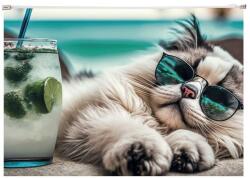 Panta Plast Irattartó tasak, A4, PP, cipzáras, 180 mikron, PANTA PLAST Chillout cat (0410-0063-54)