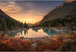 Tablou Canvas Small Blue Lake On A Mountain At Sunset, 80x50cm, tabloucanvas840 (tabloucanvas840/50x80cm)