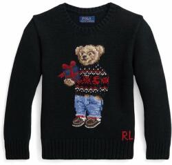 Ralph Lauren gyerek pamut pulóver fekete, könnyű - fekete 98 - answear - 84 990 Ft