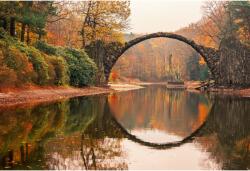 Tablou Canvas Colorful Autumn And Beautiful Refleaction Of The Bridge, 80x50cm, tabloucanvas499 (tabloucanvas499/50x80cm)