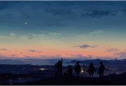  Tablou Canvas Summer Sunset Moon Clouds, 80x50cm, tablou1279 (tablou1279/50x80cm)