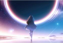 Tablou Canvas Anime Girl Reflection Starry Night, 80x50cm, tablou1257 (tablou1257/50x80cm)