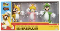 JAKKS Pacific Set 3 Figurine Super Mario Bros 3D World, 10cm (192995410411)