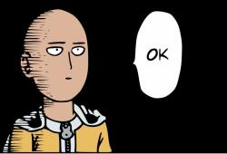 Poster One Punch Man Saitama OK, 61x90cm (poster93)