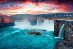  Tablou Canvas Sunset Majestic Waterfalls, 80x50cm, tabloucanvas144 (tabloucanvas144/50x80cm)