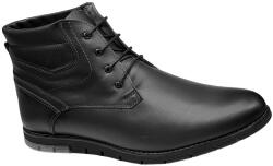 GKR Ciucaleti Ghete barbati casual, din piele naturala, cu siret, imblanite, negru, GKR Rome - GKR64N (GKR64N)