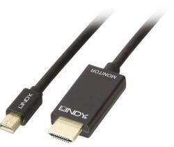 Lindy Kijelző csatlakozó / HDMI Csatlakozókábel [1x Mini DisplayPort dugó - 1x HDMI dugó] 3.00 m Fekete (36928) (36928)
