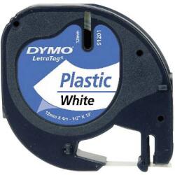 DYMO feliratozószalag LetraTag, 12mm, gyöngy-fehér/fekete, polieszter, S0721660 (S0721660) (S0721660)