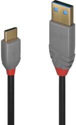 Lindy USB 2.0 Csatlakozókábel [1x USB 2.0 dugó, A típus - 1x USB-C dugó] 0.50 m Fekete (36885) (36885)