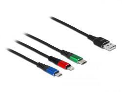 Delock 3 az 1-ben Lightning, Micro USB- és USB Type-C, USB töltő kábel (87277) (DE87277) (DE87277)