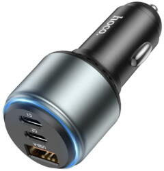hoco. Incarcator Auto USB, 2x Type-C, Fast Charging, 95W - Hoco Galloper (NZ9) - Black (KF2314342) - pcone