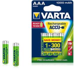 VARTA Ready To Use AAA Ni-Mh 1000 mAh ceruza akku (4db/csomag) (5703301404) (5703301404)