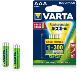 VARTA Ready To Use AAA Ni-Mh 1000 mAh ceruza akku (2db/csomag) (5703301402) (5703301402)