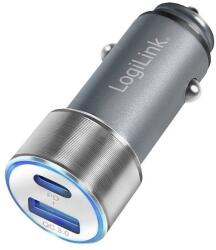 LogiLink USB-C + USB-A autós töltő szürke (PA0252) (PA0252) (PA0252)