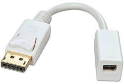Lindy Kijelző csatlakozó / Mini DisplayPort Átalakító kábel [1x DisplayPort dugó - 1x Mini DisplayPort alj] Fehér (41060) (41060)