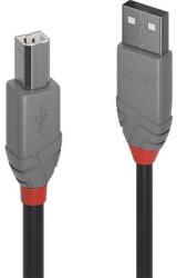 Lindy USB 2.0 Csatlakozókábel [1x USB 2.0 dugó, A típus - 1x USB 2.0 dugó, B típus] 7.50 m Fekete (36676) (36676)