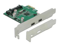 Delock 2x USB 3.2 Gen 1 Type-C bővítő kártya PCIe (90493) (delock90493)