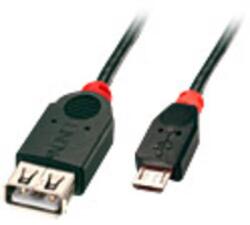 Lindy USB 2.0 Csatlakozókábel [1x USB 2.0 dugó, mikro B típus - 1x USB 2.0 alj, A típus] 1.00 m Fekete OTG funkcióval (31936) (31936)