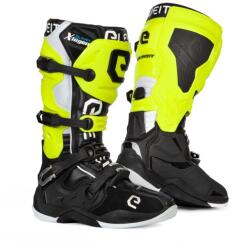 Eleveit X-Legend cizme de motocicletă negru-galben-fluo-alb-alb lichidare (EL14366)