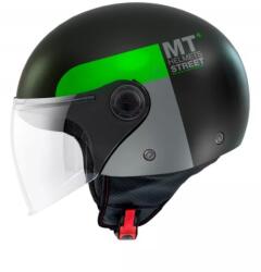 MT Helmets MT Street Inboard D6 Cască de motocicletă deschisă negru-verde (MTSTREINBD6)