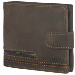 GreenDeed Nyers marhabőrből készült barna pénztárca mintás betéttel Green Deed (afg-1021/t brown)