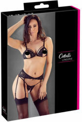 Cottelli Collection - nyitott, csipke fehérnemű szett (fekete) (22303481041) - sexshopcenter