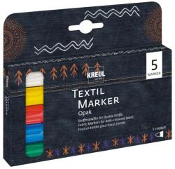 Marker pentru textile Opak Kreul varf mediu, 5 buc/set