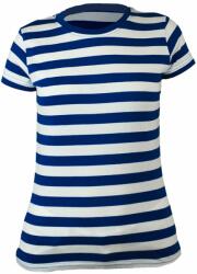 Mantis Női csíkos póló - Királykék / fehér | L (M110S-1000136730)