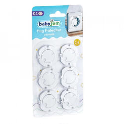 BabyJem Set 6 protectii priza cu adeziv BabyJem (bj_123) - piciulica Lenjerii de pat bebelusi‎, patura bebelusi