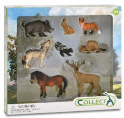 CollectA Set de 8 figurine pictate manual Animale din padure (COL84151WB) - piciulica