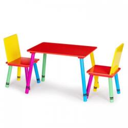 Ecotoys Set de masa cu doua scaune pentru copii Ecotoys ZKB-10