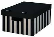  Irattartó doboz fedővel 28x37x18cm fekete karton teherbírás 5kg 2db (604.10)