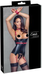 Cottelli Collection Bondage - Fényes, mellemelős felső nyakörvvel (fekete) (26328701031) - szexshop