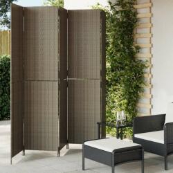 vidaXL 5-Panéles Polyrattan Térelválasztó - 245x200 cm - Szürke (365366)