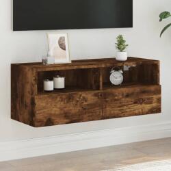 vidaXL füstös tölgy színű szerelt fa fali TV-szekrény 80 x 30 x 30 cm (836876)