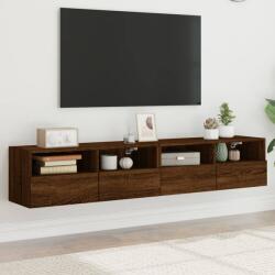 vidaXL 2 db barna tölgy színű szerelt fa fali TV-szekrény 80x30x30 cm (836881) - vidaxl