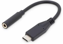ASSMANN USB Type-C(apa) to Jack(anya) (AK-300321-002-S) fekete átalakító adapter kábel 20cm