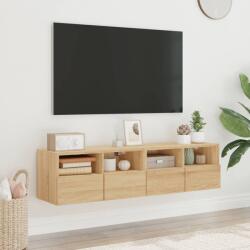 vidaXL 2 db sonoma-tölgyszínű szerelt fa fali TV-szekrény 60x30x30 cm (836859)