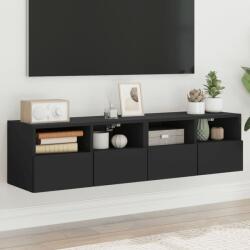vidaXL 2 db fekete szerelt fa fali TV-szekrény 60 x 30 x 30 cm (836857)