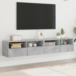 vidaXL 2 db betonszürke szerelt fa fali TV-szekrény 80 x 30 x 30 cm (836875)