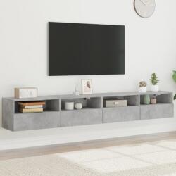 vidaXL 2 db betonszürke szerelt fa fali TV-szekrény 100x30x30 cm (836889) - vidaxl