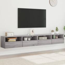 vidaXL 2 db szürke -tölgyszín szerelt fa fali TV-szekrény 100x30x30 cm (836893) - vidaxl